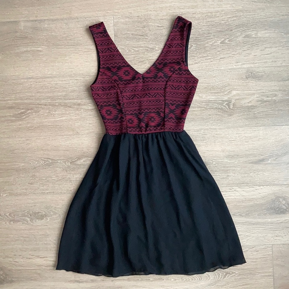 January 7 Maroon and Black Dress